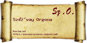 Szávay Orgona névjegykártya